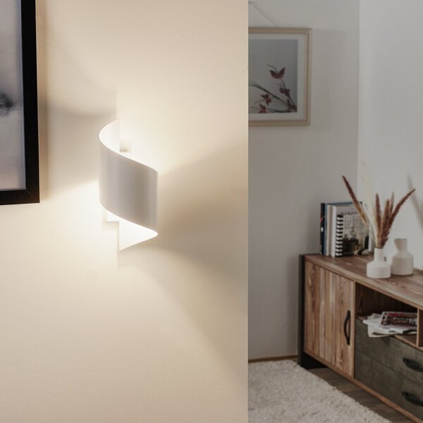 EMIBIG LIGHTING Aplică de perete Spiner alb, înălțime 30 cm, oțel, reglabil, Alb, Camera de zi / sufragerie, Metal, Modern