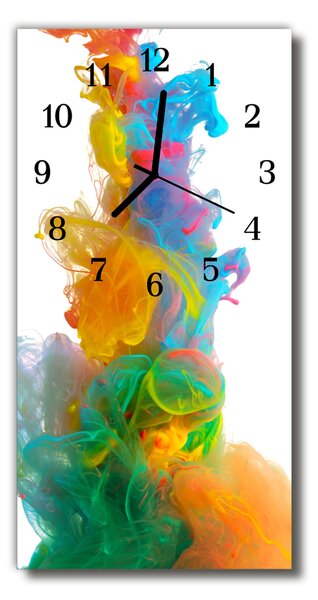 Ceas de perete din sticla vertical Culoare lichid arta grafica