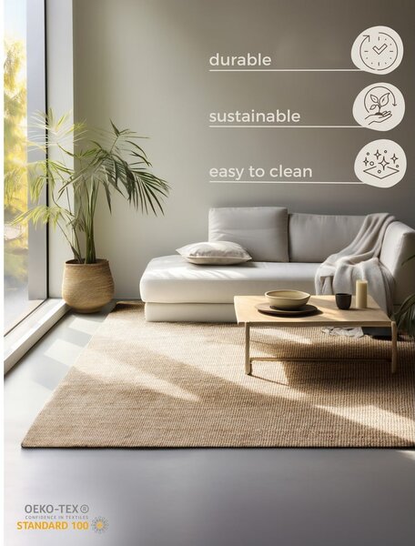 Covor în culoare naturală din iută 80x150 cm Bouclé – Hanse Home