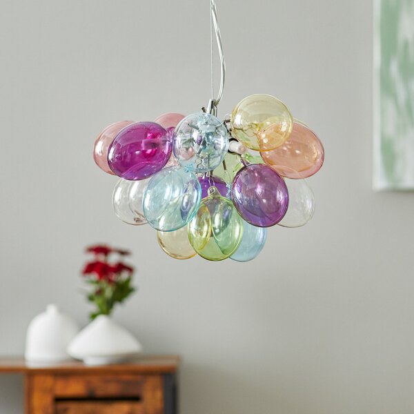 By Rydéns Large lampă suspendată sticlă color 30cm, reglabil, Multicolor, Camera de zi / sufragerie, Sticlă, Design