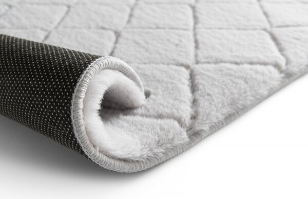 Covor Pufos, Model Blanita Lop Grofat 076 Antiderapant, Gri 50 x 80