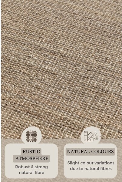 Covor taupe din iută 80x150 cm Bouclé – Hanse Home