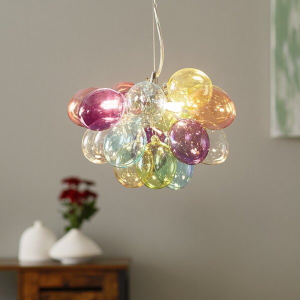 By Rydéns Large lampă suspendată sticlă color 30cm, reglabil, Multicolor, Camera de zi / sufragerie, Sticlă, Design