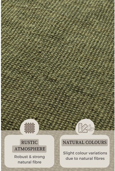Covor kaki din iută 80x150 cm Bouclé – Hanse Home
