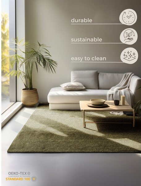 Covor kaki din iută 80x150 cm Bouclé – Hanse Home