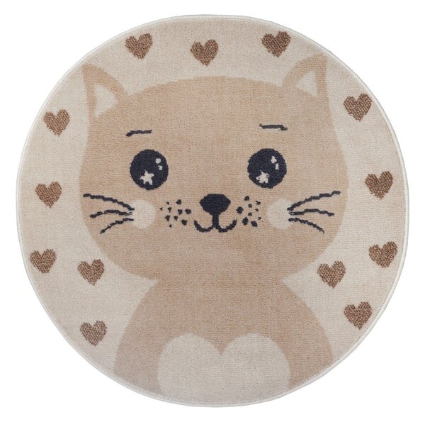 Covor pentru copii bej ø 140 cm Cat – Hanse Home