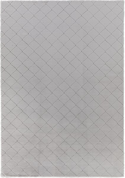 Covor Pufos, Model Blanita Lop Grofat 076 Antiderapant, Gri 50 x 80
