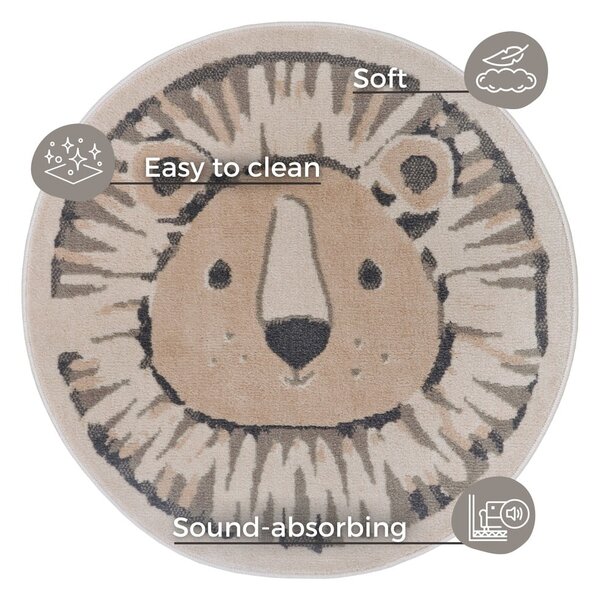 Covor pentru copii bej ø 100 cm Lion – Hanse Home
