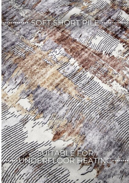 Covor gri 120x160 cm Malard Copper Gold – Elle Decoration