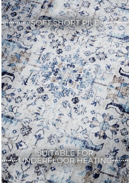 Covor albastru deschis 160x230 cm Saveh Cream Blue – Elle Decoration