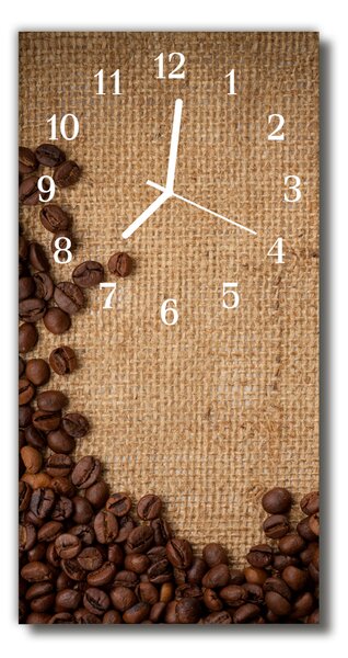 Ceas de perete din sticla vertical Bucătărie boabe de cafea maro