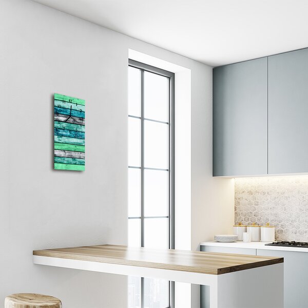 Ceas de perete din sticla vertical Lemn verde
