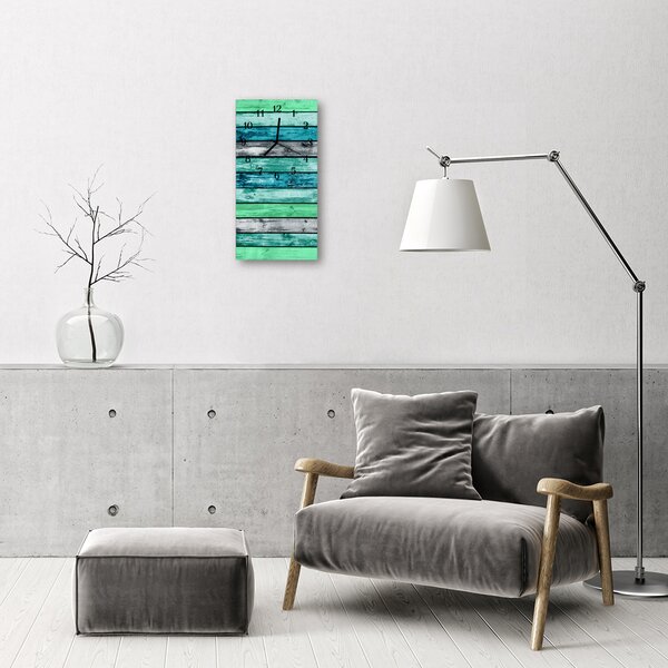 Ceas de perete din sticla vertical Lemn verde