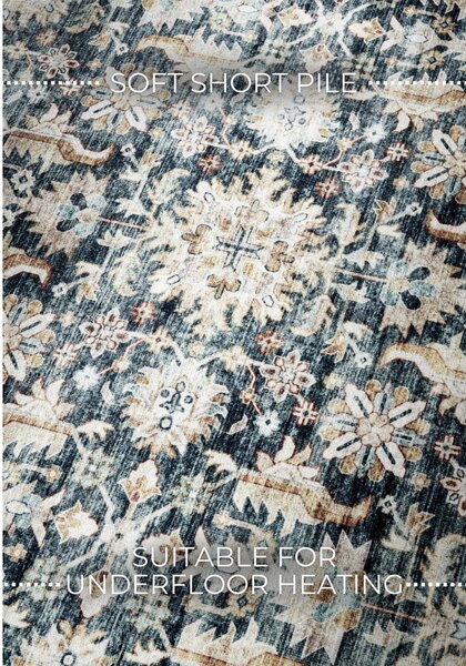 Covor albastru 80x150 cm Saveh Blue Cream – Elle Decoration