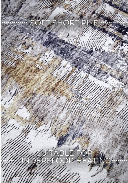 Covor gri deschis 200x290 cm Malard Anthracite Gold – Elle Decoration