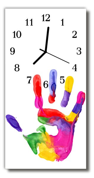 Ceas de perete din sticla vertical Pictate manual vopsea de culoare