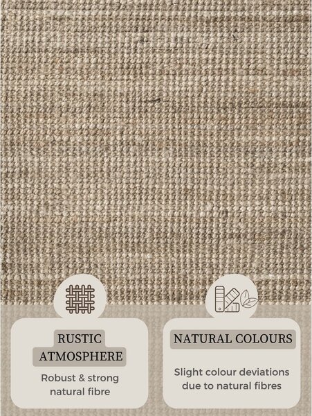 Covor taupe rotund din iută ø 160 cm Bouclé Jaipur – Hanse Home
