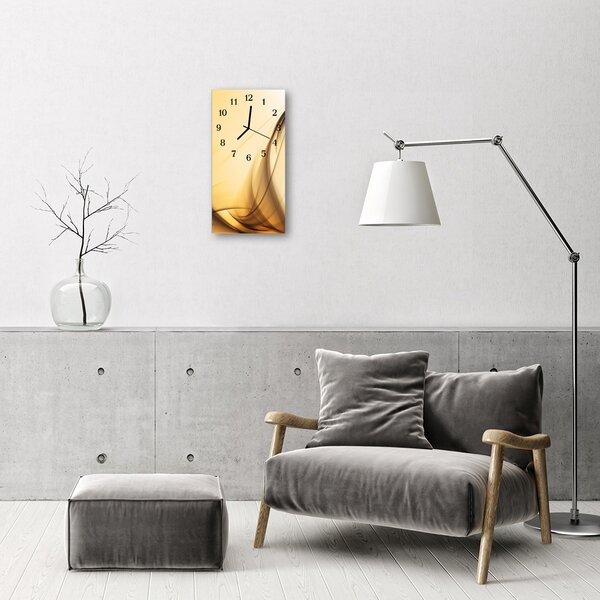 Ceas de perete din sticla vertical Art abstracție bej