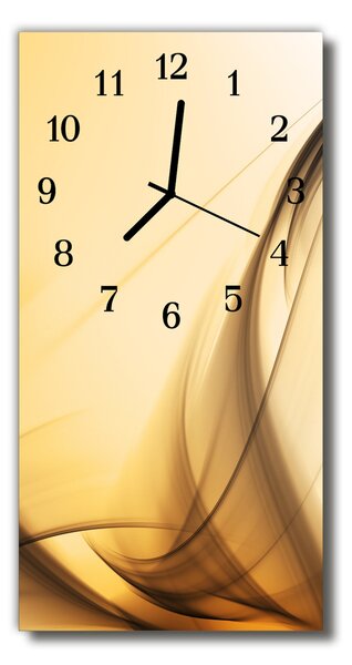 Ceas de perete din sticla vertical Art abstracție bej