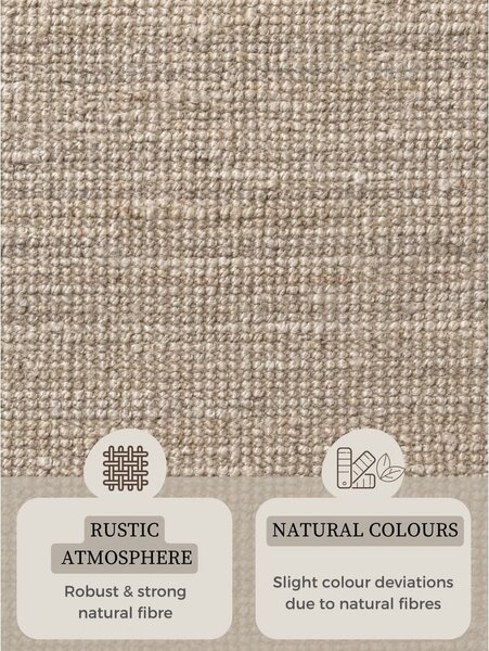 Covor crem rotund din iută ø 160 cm Bouclé Jaipur – Hanse Home