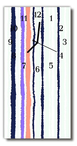 Ceas de perete din sticla vertical Linii de vopsea de culoare art belt