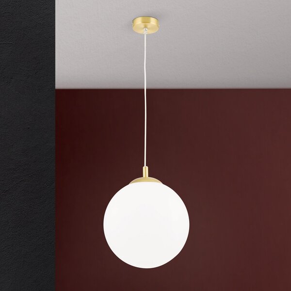 ORION Lampă suspendată Madis alamă mată, 1 bec, reglabil, Auriu / Alamă, Camera de zi / sufragerie, Metal, Modern
