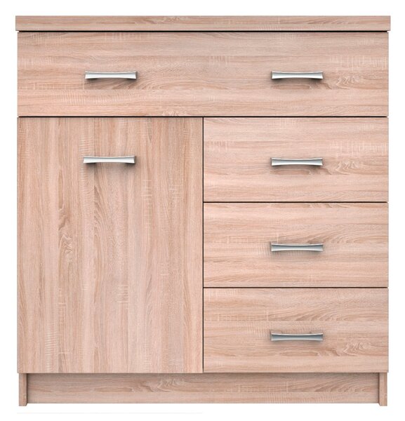 Comoda stejar sonoma cu usa si 4 sertare Top Mix, 80x33x85 cm