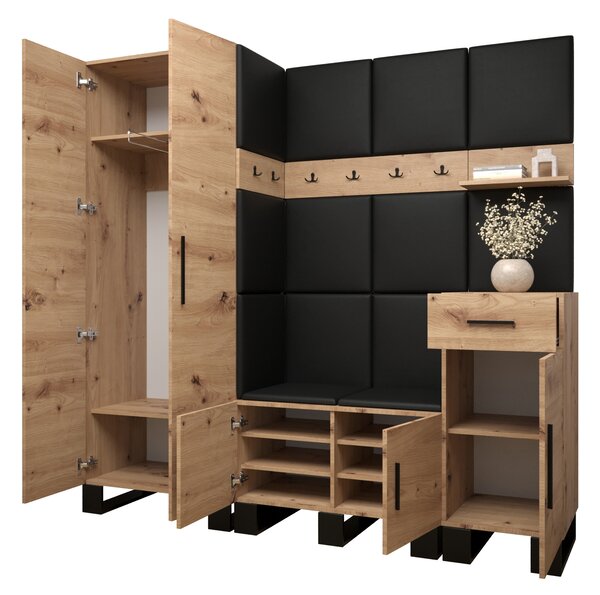 Set mobilier pentru hol Amanda 1 (Stejar artisan + Alb). 1085864