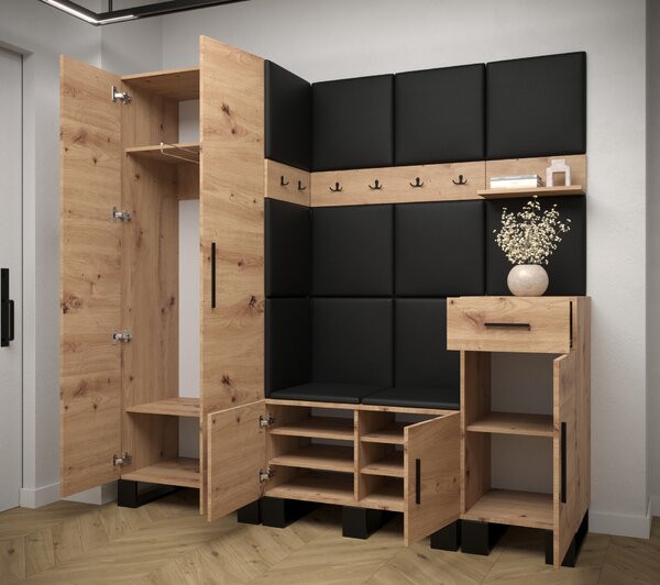 Set mobilier pentru hol Amanda 1 (Stejar artisan + Alb). 1085864