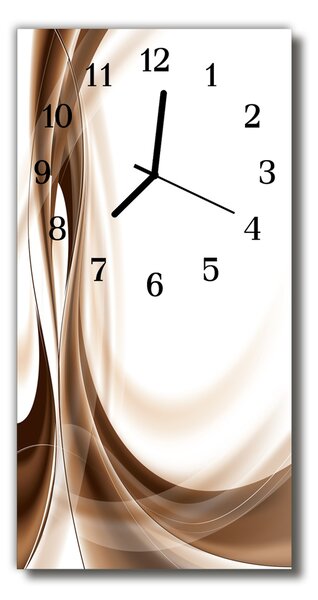 Ceas de perete din sticla vertical Linii bej art graphics