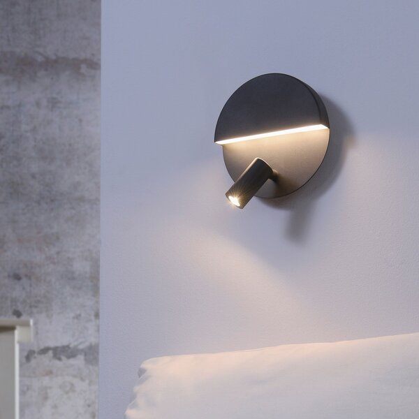 Trio Lighting Aplică de perete LED Mario cu spot pivotant, Negru, Camera de zi / sufragerie, Metal, Modern, Spot de perete
