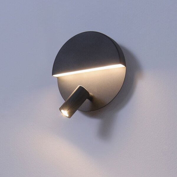 Trio Lighting Aplică de perete LED Mario cu spot pivotant, Negru, Camera de zi / sufragerie, Metal, Modern, Spot de perete