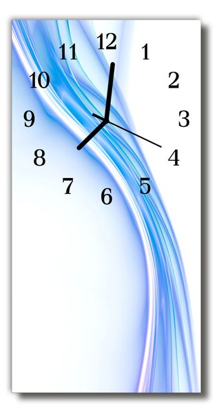Ceas de perete din sticla vertical Arta linia curve de albastru