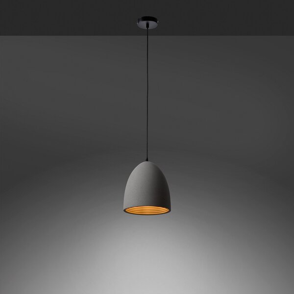 Paul Neuhaus Eton lampă suspendată, gri, beton, Ø 21 cm, G9, reglabil, Gri, dormitor, Beton
