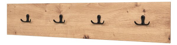 Set mobilier pentru hol Amanda 21 (Stejar artisan + piele ecologică Negru). 1086045