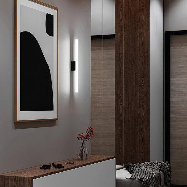 Top Light LED oglindă bară luminoasă, negru mat, reglabil, Alb, Hol, Plastic, Design