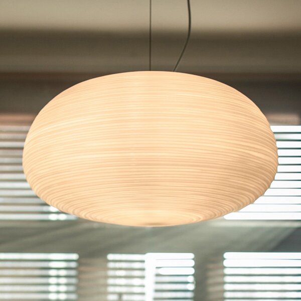 Foscarini Rituals 2 lampă suspendată din sticlă, reglabil, Alb, Camera de zi / sufragerie, Sticlă, Design