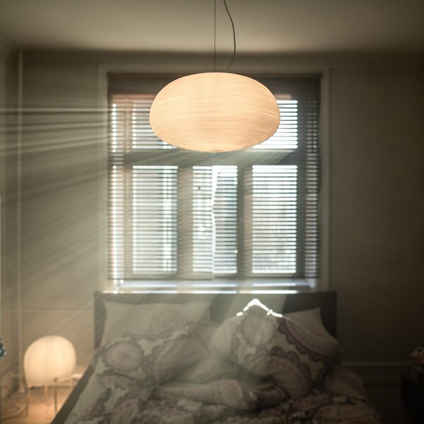 Foscarini Rituals 2 lampă suspendată din sticlă, reglabil, Alb, Camera de zi / sufragerie, Sticlă, Design