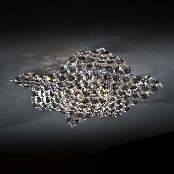 Schuller Valencia Plafonieră Saten, cristal, 41 cm, Transparent, Camera de zi / sufragerie, Cristal
