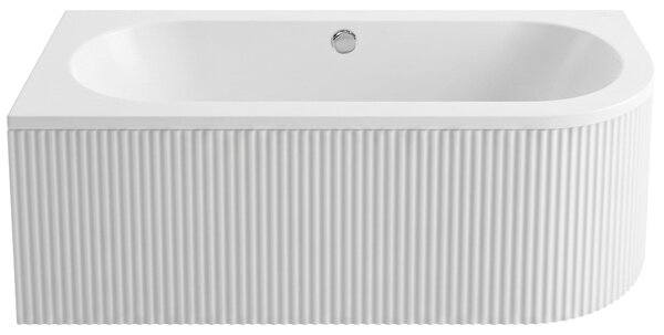 Rea Orion Stripe, cadă de baie acrilică de colț 170x75 cm, stânga, alb lucios, REA-W0073