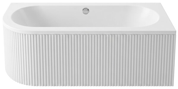 Rea Orion Stripe, cadă de baie de colț acrilică 170x75 cm, dreapta, alb lucios, REA-W0076