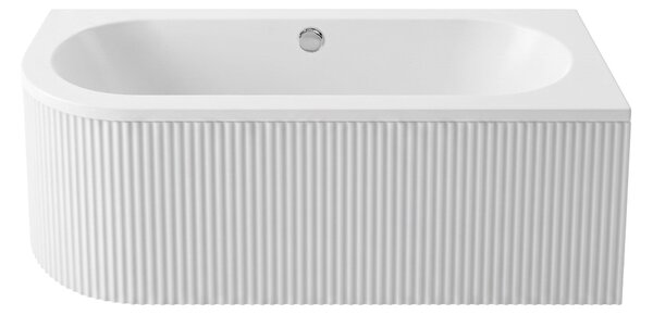 Rea Orion Stripe, cadă de baie de colț acrilică 150x75 cm, dreapta, alb lucios, REA-W0074