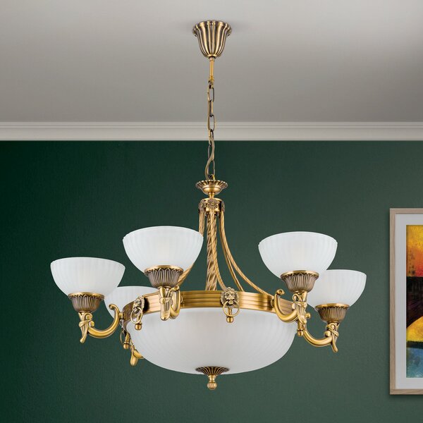 ORION Candelabru Noam design clasic Ø 75 cm, reglabil, Bronz / Alamă Veche, Camera de zi / sufragerie, Metal