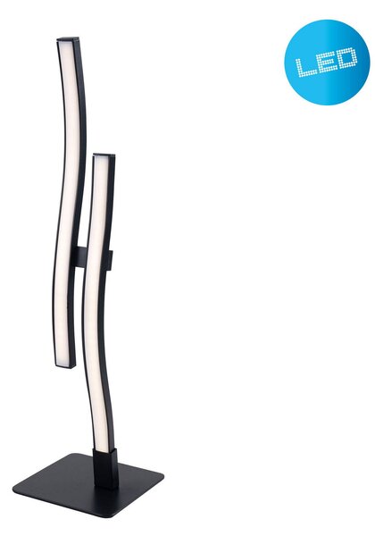 Näve Lampă de masă LED Onda, 2 becuri, Negru, Camera de zi / sufragerie, Metal, Modern