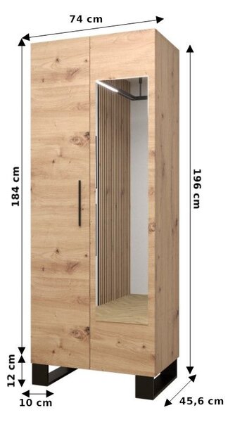 Set mobilier pentru hol Amanda 14 (Stejar artisan + bej). 1085974