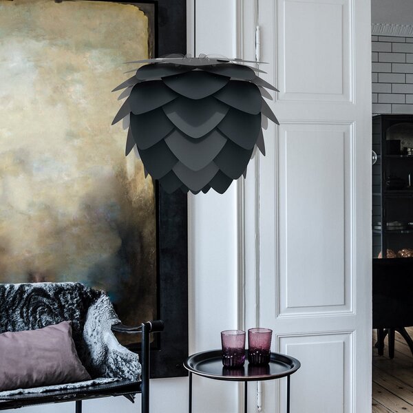 UMAGE Aluvia medium lampă suspendată antracit, reglabil, Negru, Camera de zi / sufragerie, Metal, Design