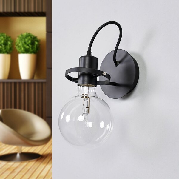 IDEAL LUX Aplică de perete designer Radio pe negru, Negru, Camera de zi / sufragerie, Metal, Design
