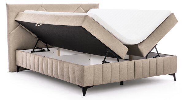 Pat Boxspring Wasil 160x200 cu spațiu de depozitare - catifea bej Element 6