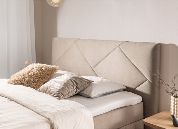 Pat Boxspring Wasil 160x200 cu spațiu de depozitare - catifea bej Element 6