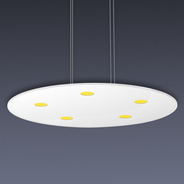 Evotec Sunia lampă suspendată LED rotundă variator tactil, reglabil, Alb, Camera de zi / sufragerie, Metal, Modern